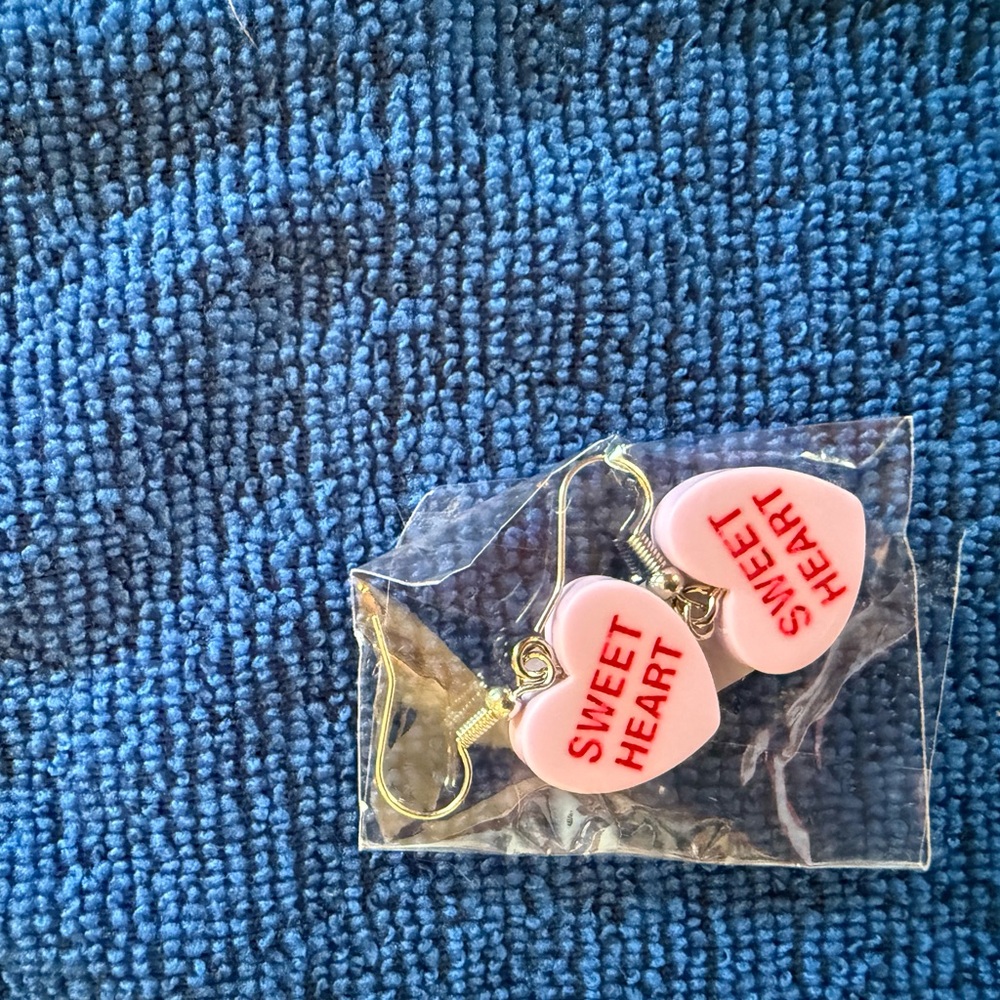 Pink 'Sweet Heart' Heart Earrings